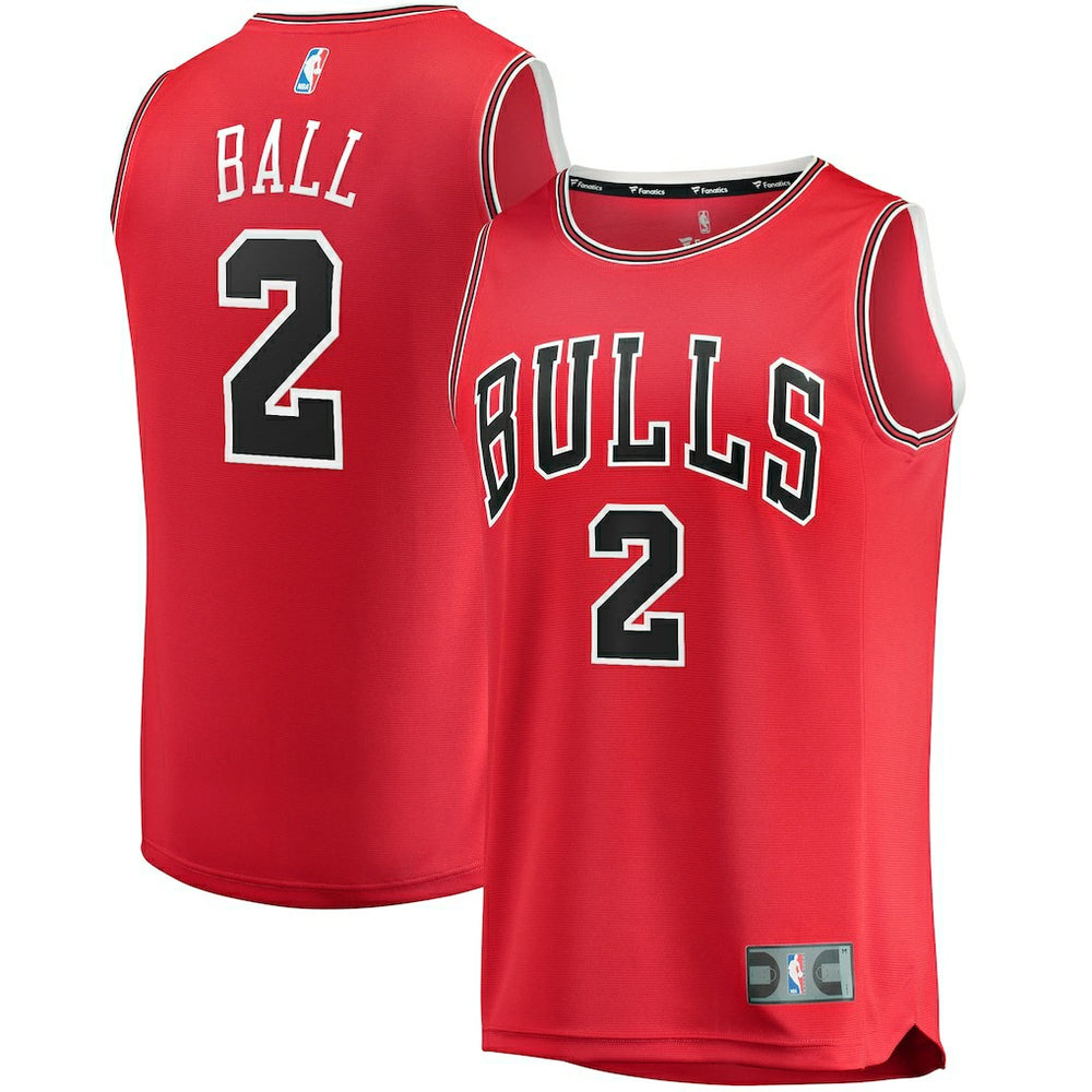 Lonzo Ball Chicago Bulls Youth Fast Break Road Replica Jersey Icon Editi- Red - Fanatics