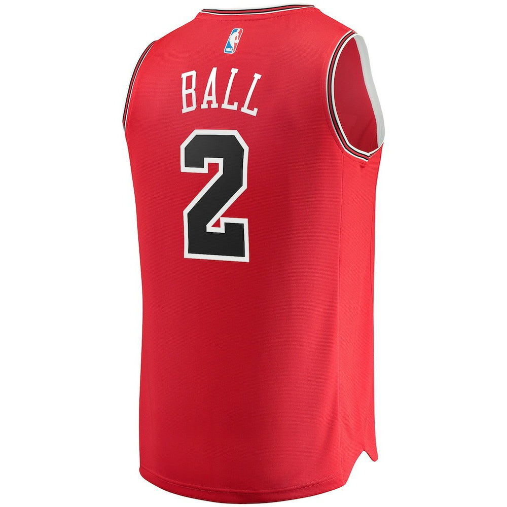 Lonzo Ball Chicago Bulls Youth Fast Break Road Replica Jersey Icon Editi- Red - Fanatics