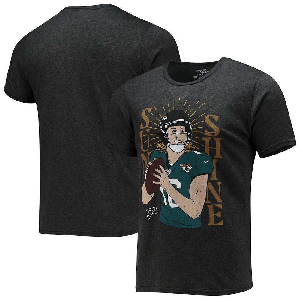 Trevor Lawrence Jacksonville Jaguars Majestic Threads Tri-Blend Player Graphic T-Shirt - Black T-shirts