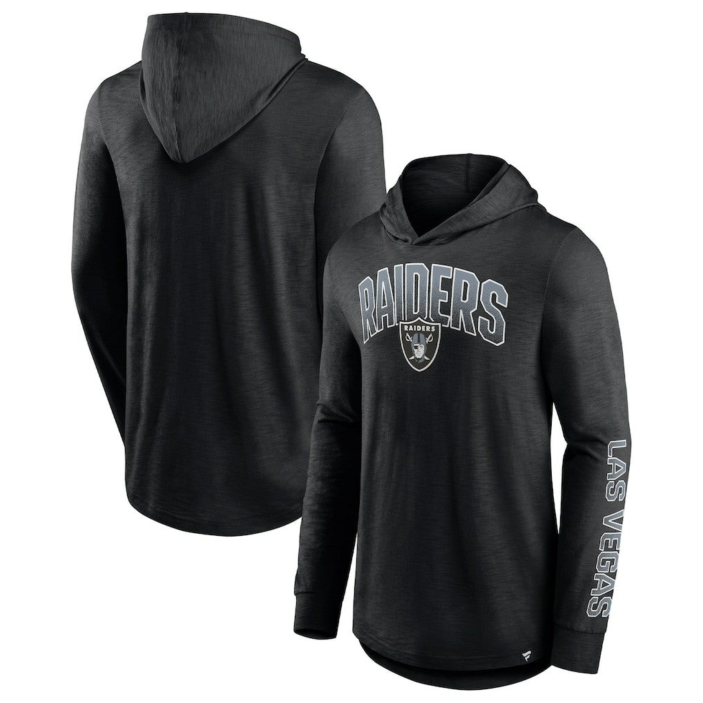 Las Vegas Raiders Front Runner Long Sleeve Hooded T-Shirt - Black T-shirts