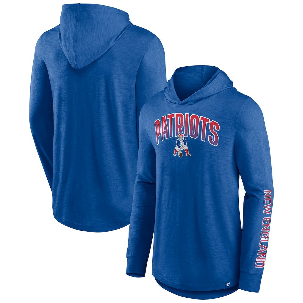 New England Patriots Front Runner Long Sleeve Hooded T-Shirt - Royal T-shirts