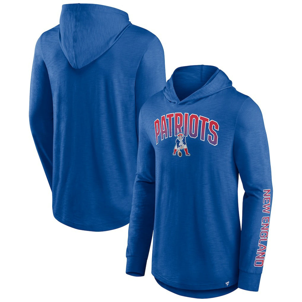 New England Patriots Front Runner Long Sleeve Hooded T-Shirt - Royal T-shirts