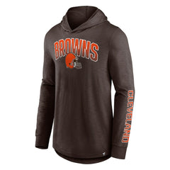 Cleveland Browns Front Runner Long Sleeve Hooded T-Shirt - Brown T-shirts
