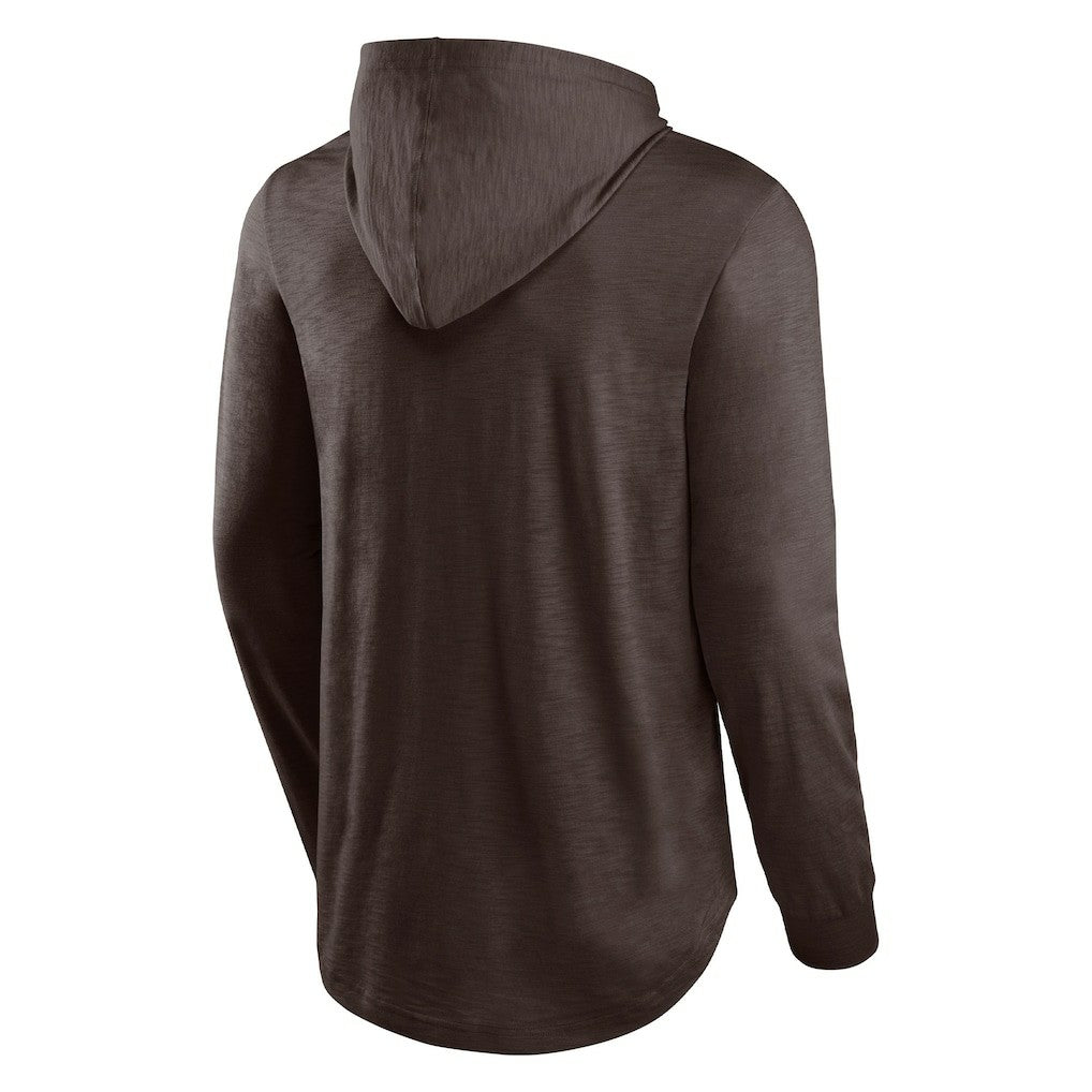 Cleveland Browns Front Runner Long Sleeve Hooded T-Shirt - Brown T-shirts