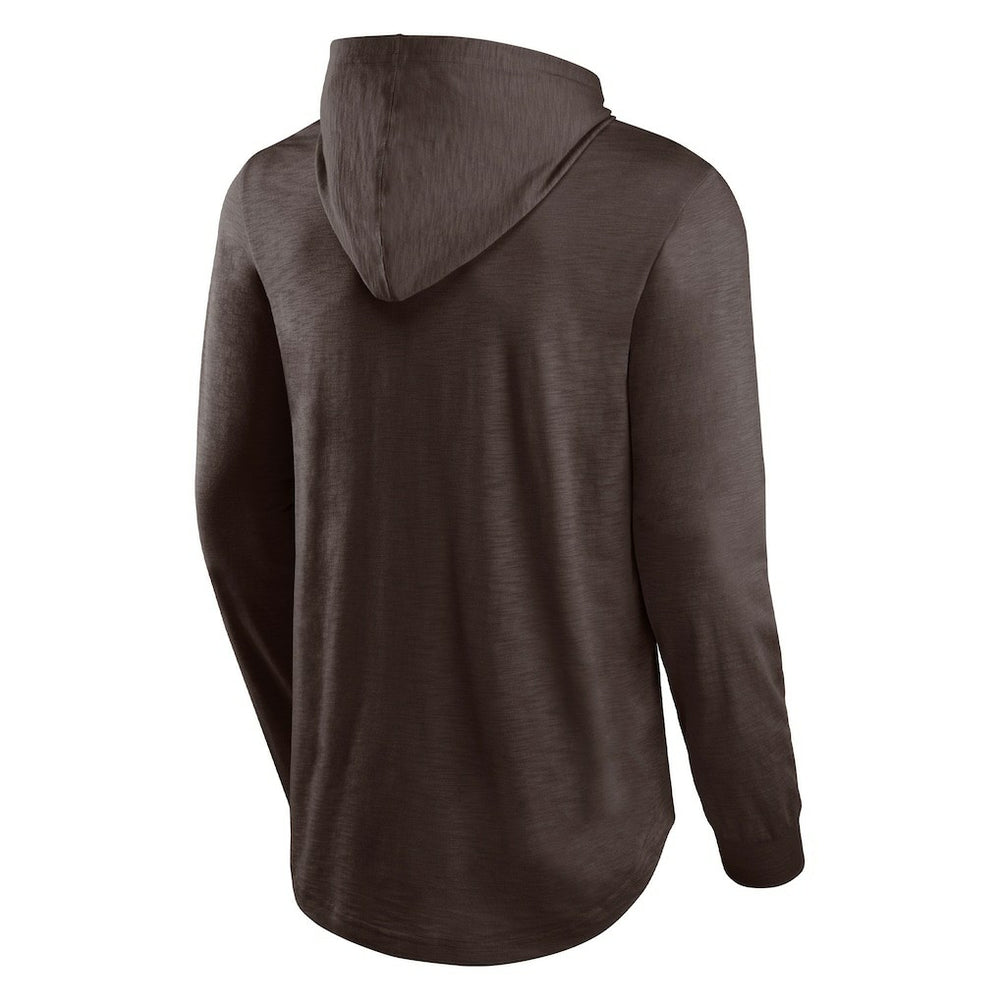 Cleveland Browns Front Runner Long Sleeve Hooded T-Shirt - Brown T-shirts