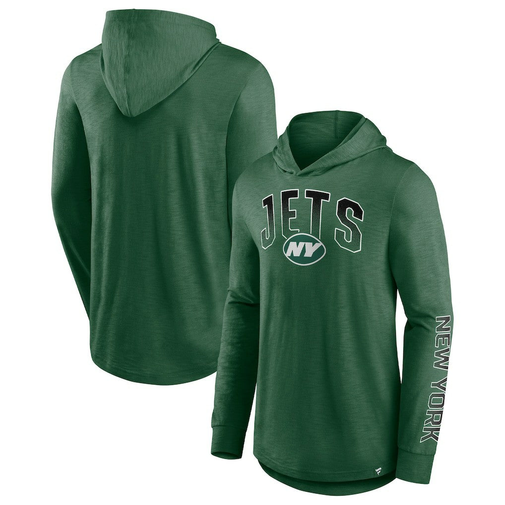 New York Jets Front Runner Long Sleeve Hooded T-Shirt - Green T-shirts