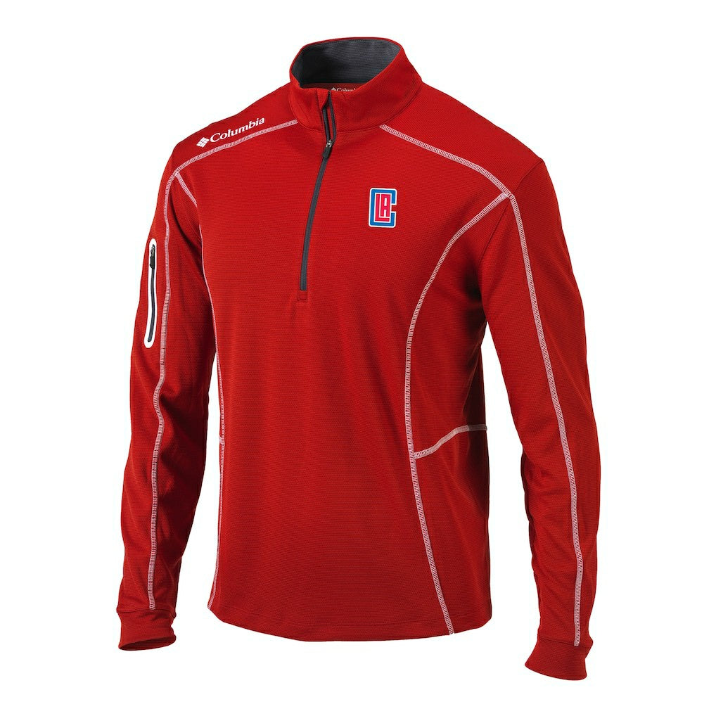 LA Clippers Shotgun Quarter-Zip Pullover Jacket Red - Columbia