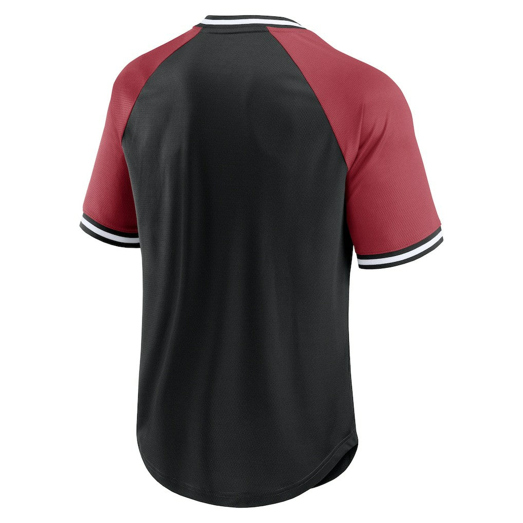 Arizona Cardinals Second Wind Raglan V-Neck T-Shirt - Black/Cardinal T-shirts