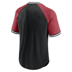Arizona Cardinals Second Wind Raglan V-Neck T-Shirt - Black/Cardinal T-shirts
