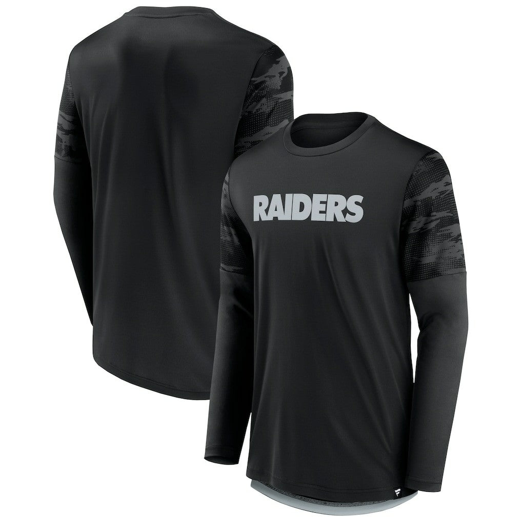 Las Vegas Raiders Square Off Long Sleeve T-Shirt - Black/Silver T-shirts