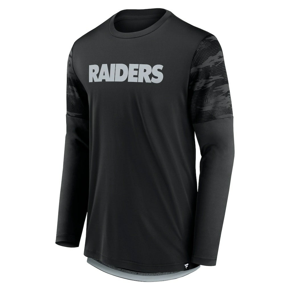 Las Vegas Raiders Square Off Long Sleeve T-Shirt - Black/Silver T-shirts