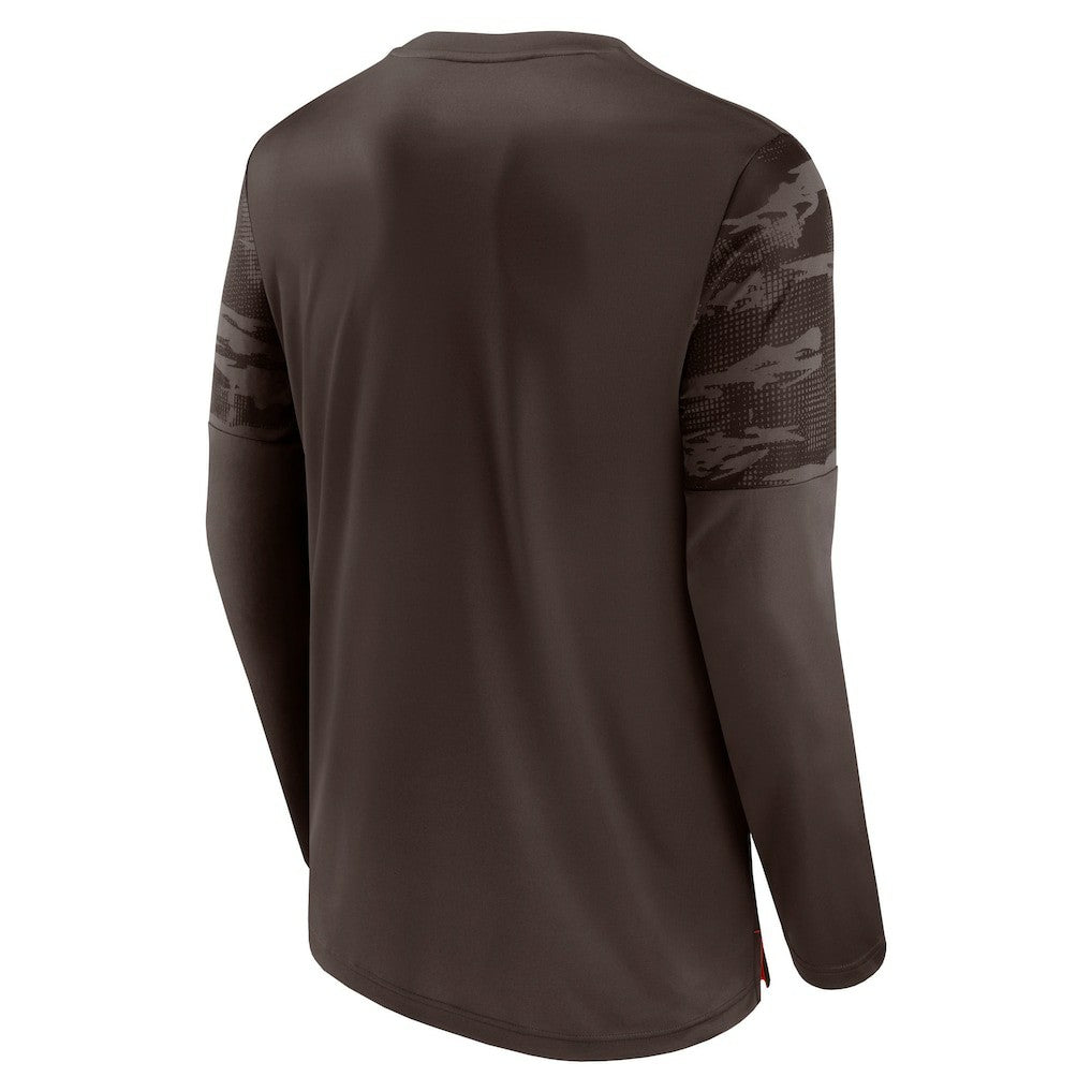 Cleveland Browns Square Off Long Sleeve T-Shirt - Brown/Orange T-shirts