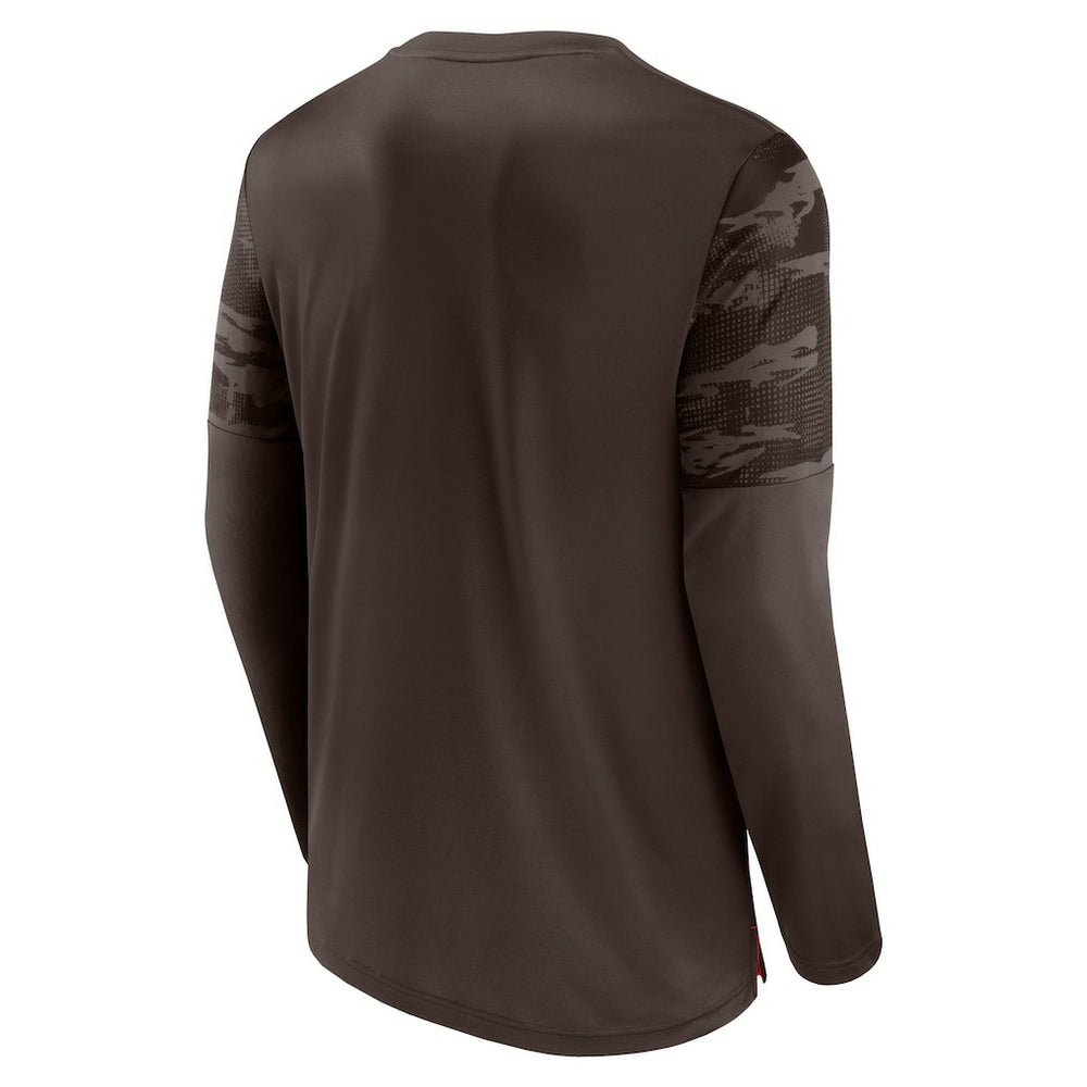 Cleveland Browns Square Off Long Sleeve T-Shirt - Brown/Orange T-shirts
