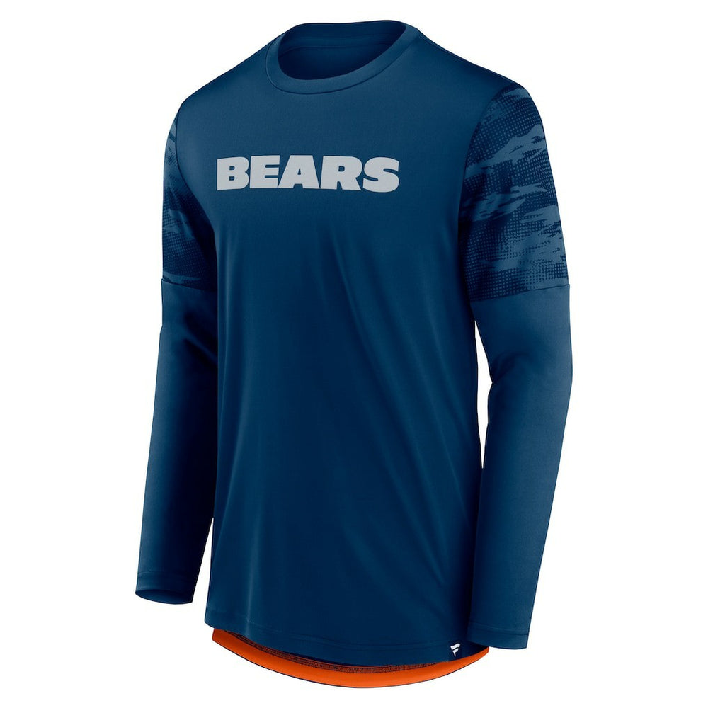 Chicago Bears Square Off Long Sleeve T-Shirt - Navy/Orange T-shirts