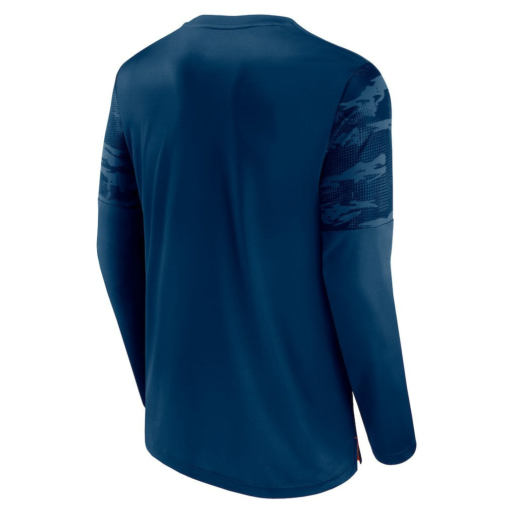 Chicago Bears Square Off Long Sleeve T-Shirt - Navy/Orange T-shirts