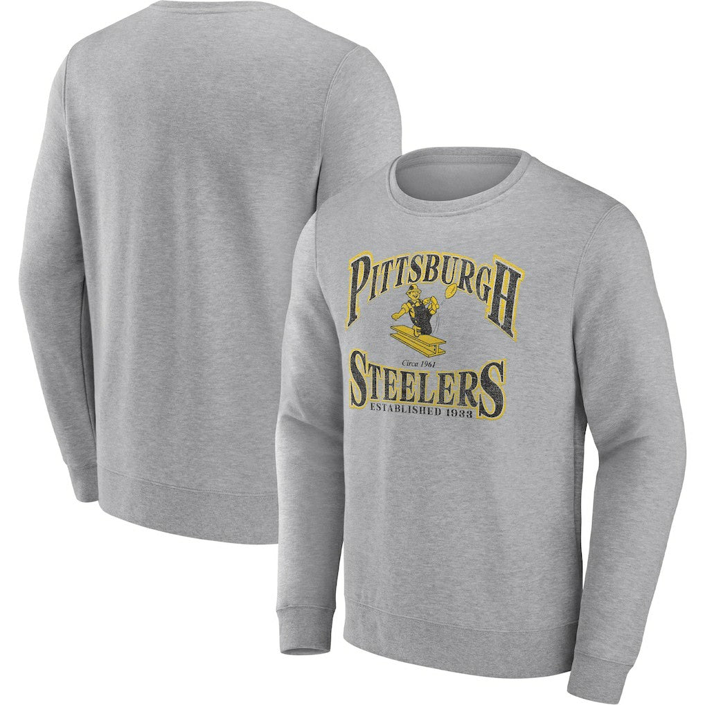 Pittsburgh Steelers Playability Pullover Sweatshirt - Heather Gray Pullover