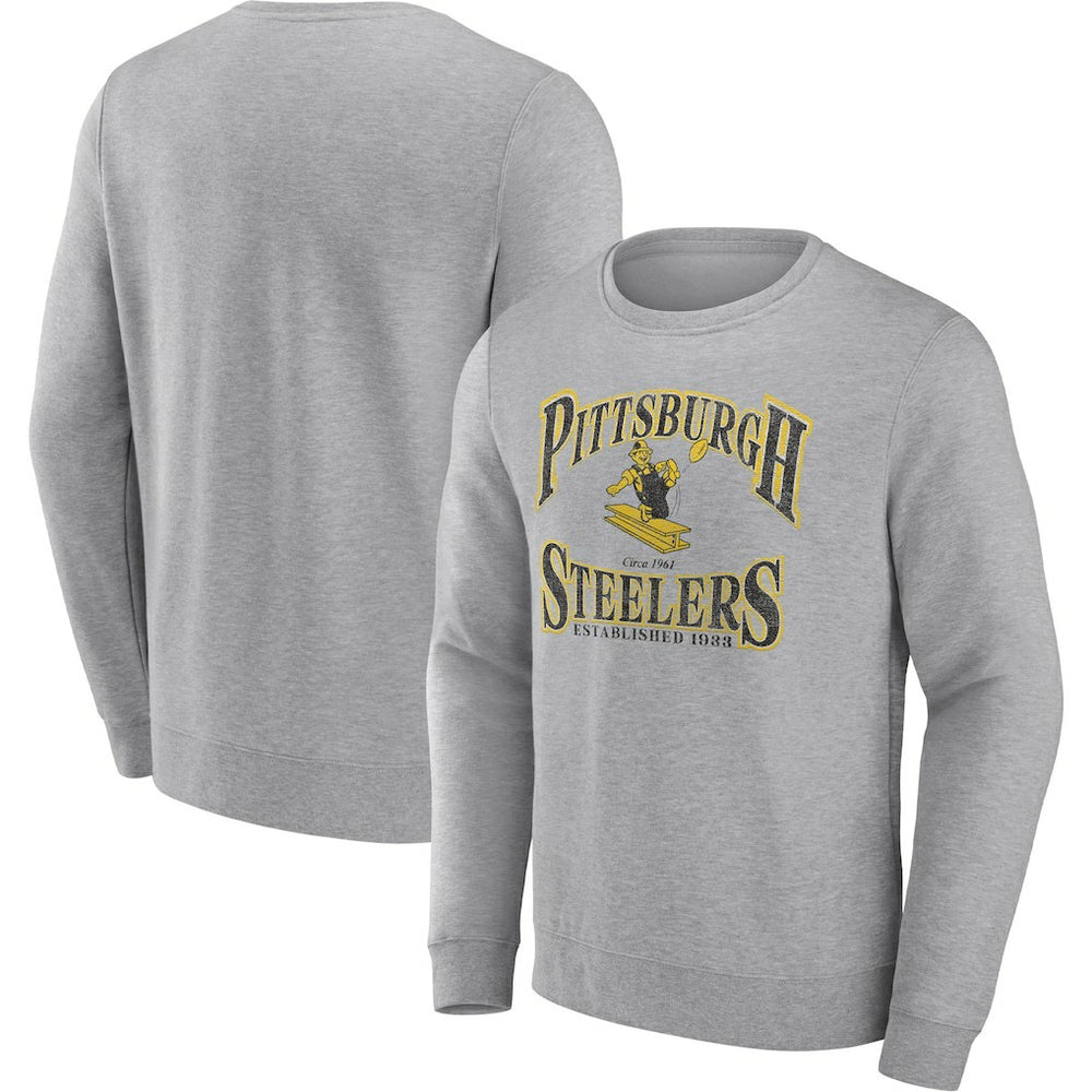 Pittsburgh Steelers Playability Pullover Sweatshirt - Heather Gray Pullover