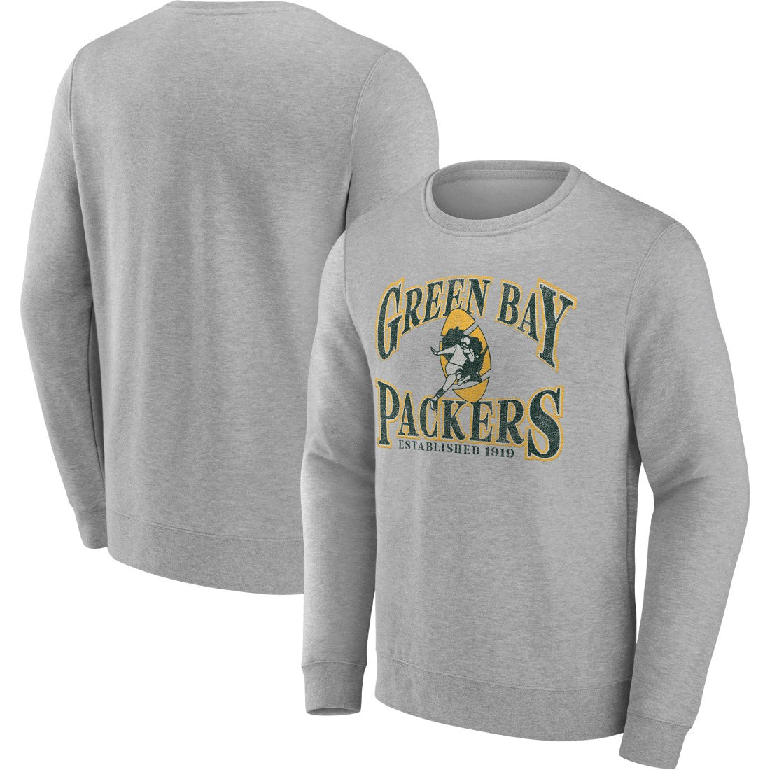 Green Bay Packers Playability Pullover Sweatshirt - Heathered Charcoal Pullover