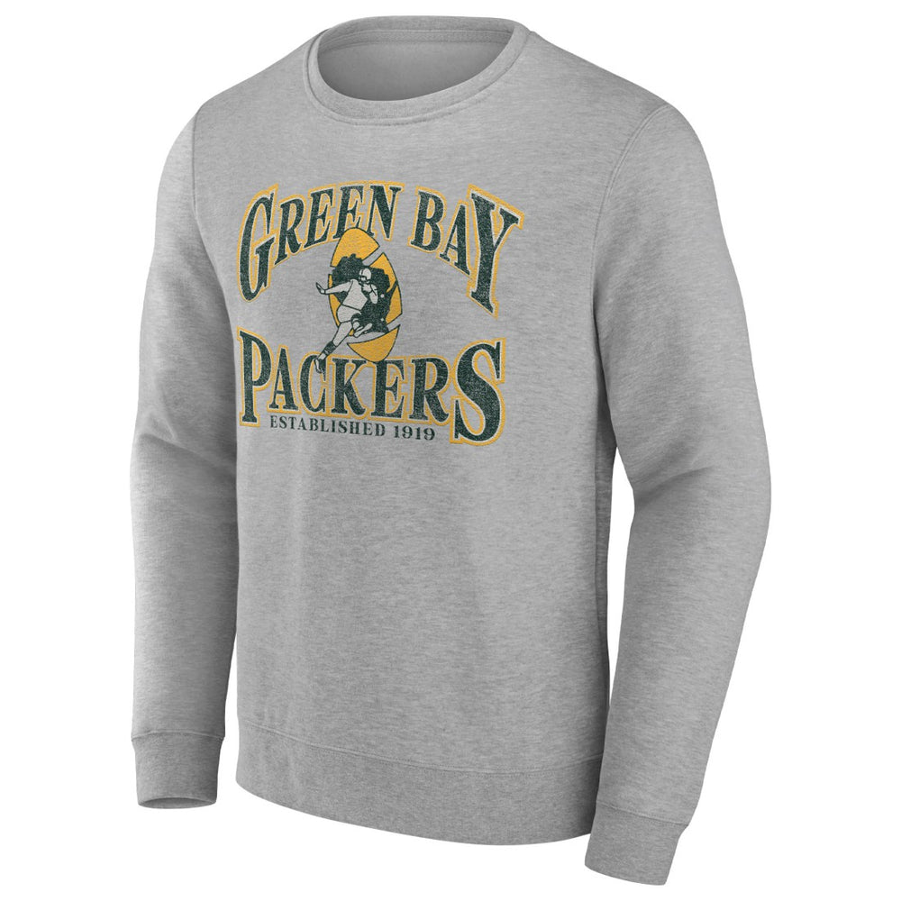 Green Bay Packers Playability Pullover Sweatshirt - Heathered Charcoal Pullover