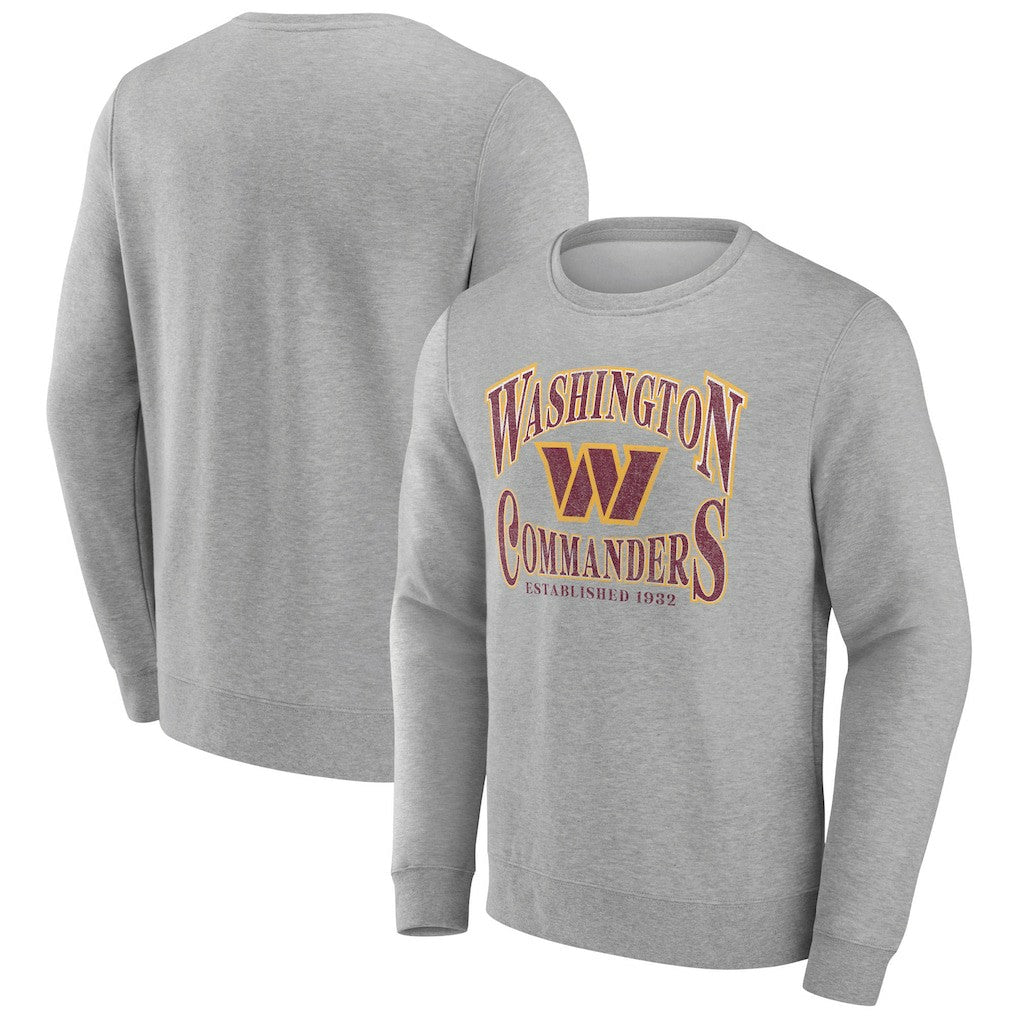Washington Commanders Playability Pullover Sweatshirt - Heather Gray Pullover