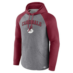 Arizona Cardinals By Design Raglan Pullover Hoodie - Heathered Gray/Cardinal Hoodies