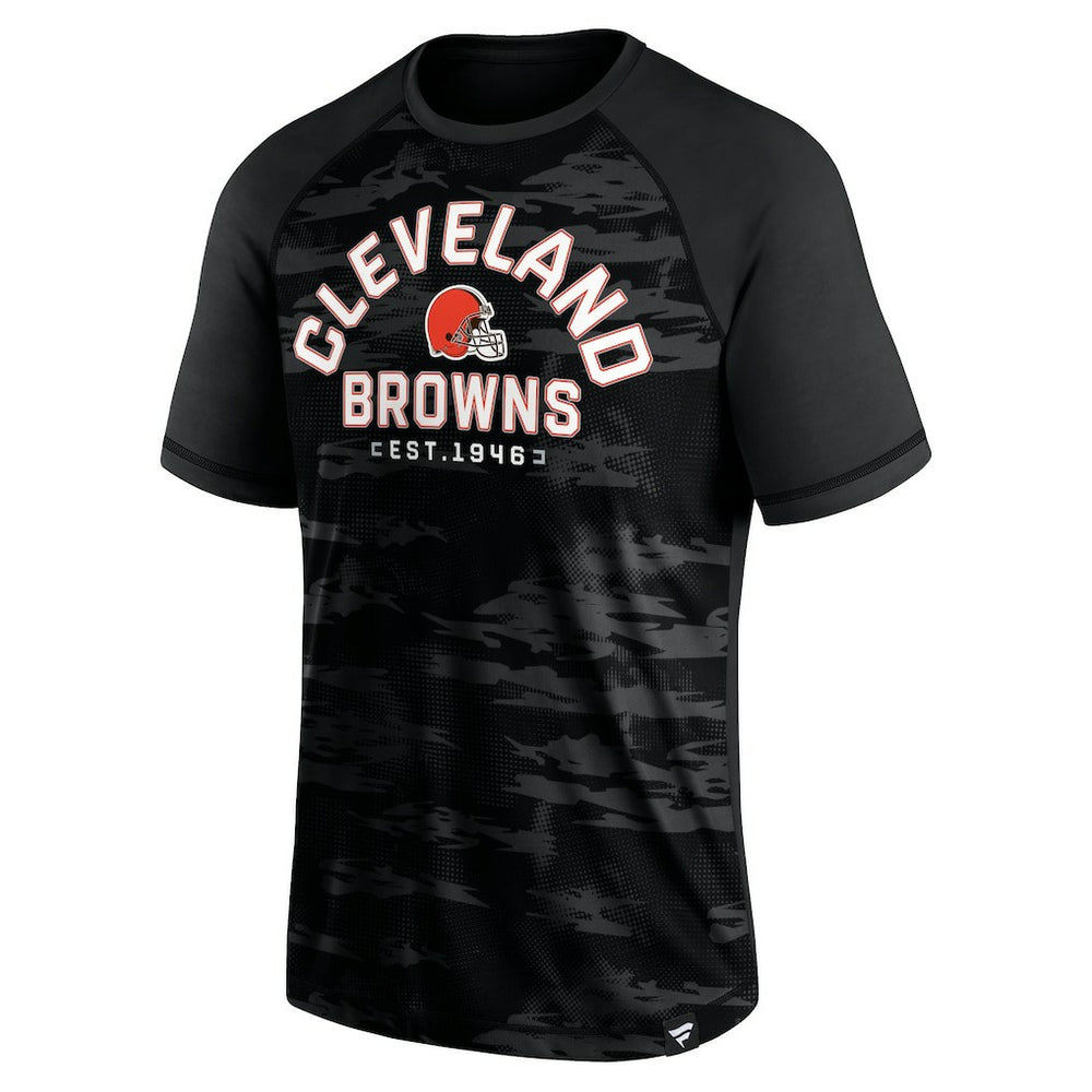 Cleveland Browns Blackout Hail Mary Raglan T-Shirt