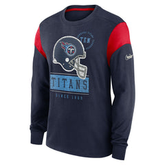 Tennessee Titans Rewind Playback Helmet Long Sleeve T-Shirt - Navy T-shirts