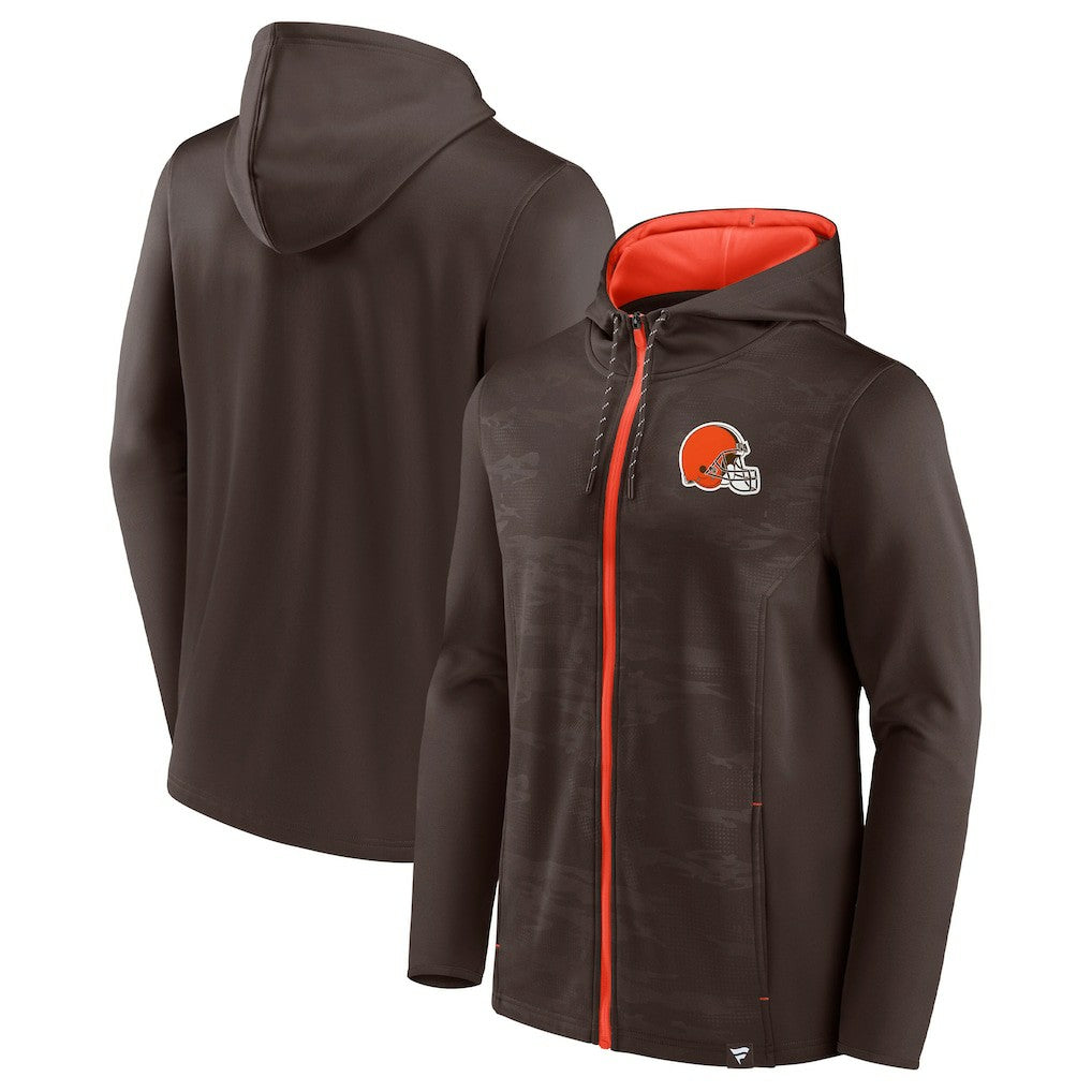 Cleveland Browns Ball Carrier Full-Zip Hoodie - Brown/Orange Hoodies