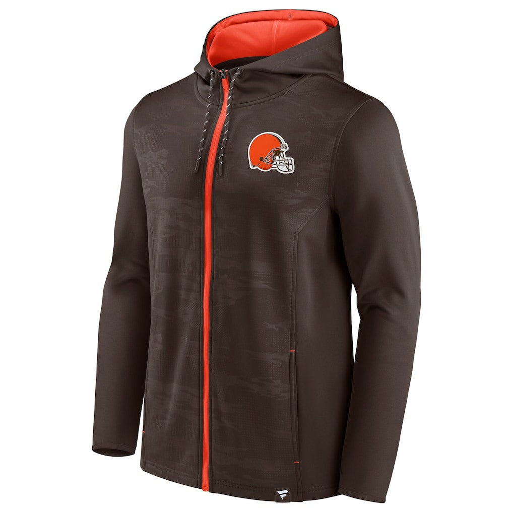 Cleveland Browns Ball Carrier Full-Zip Hoodie - Brown/Orange Hoodies