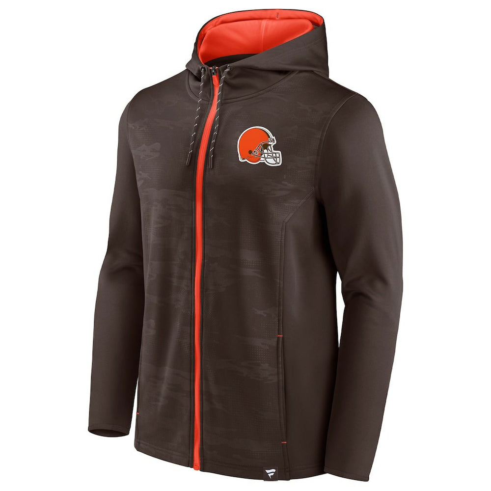 Cleveland Browns Ball Carrier Full-Zip Hoodie - Brown/Orange Hoodies