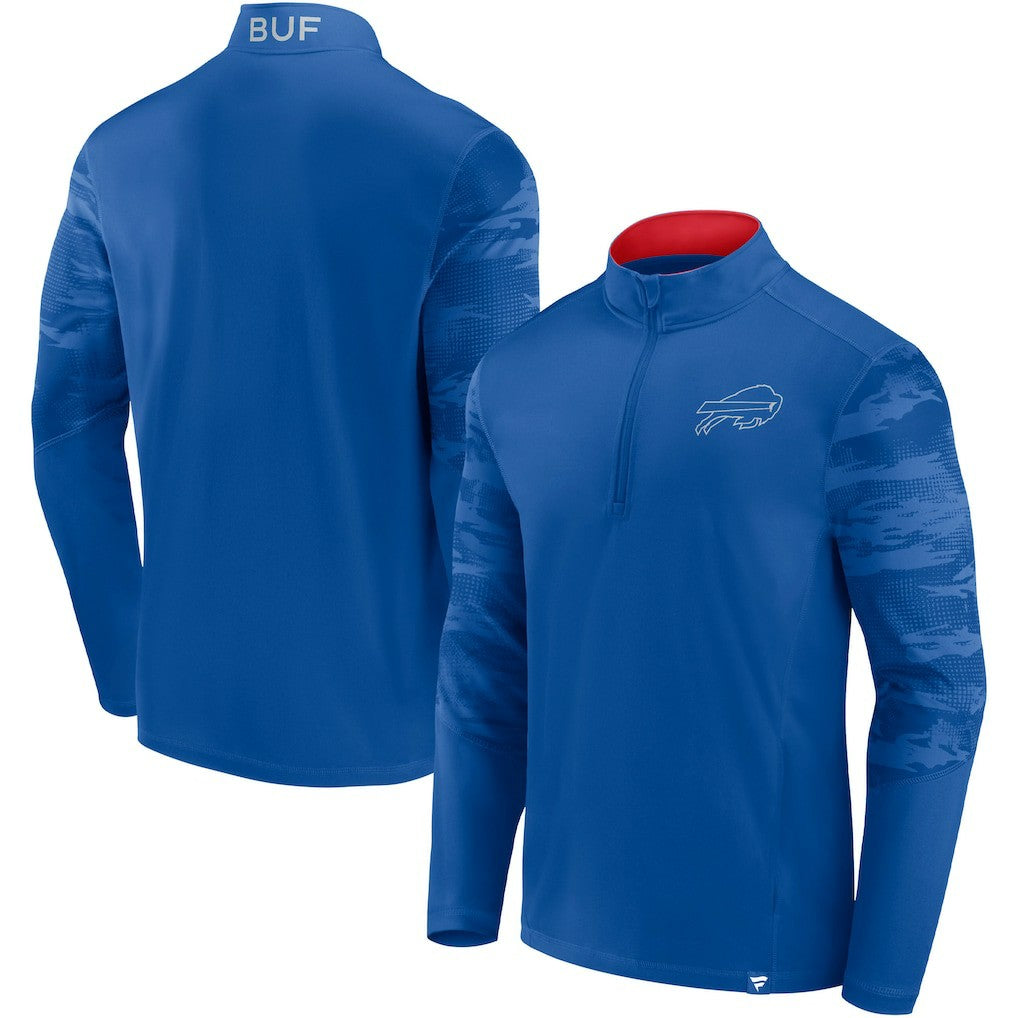 Buffalo Bills Ringer Quarter-Zip Jacket - Royal/Red Jackets