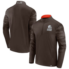 Cleveland Browns Ringer Quarter-Zip Jacket - Brown Jackets