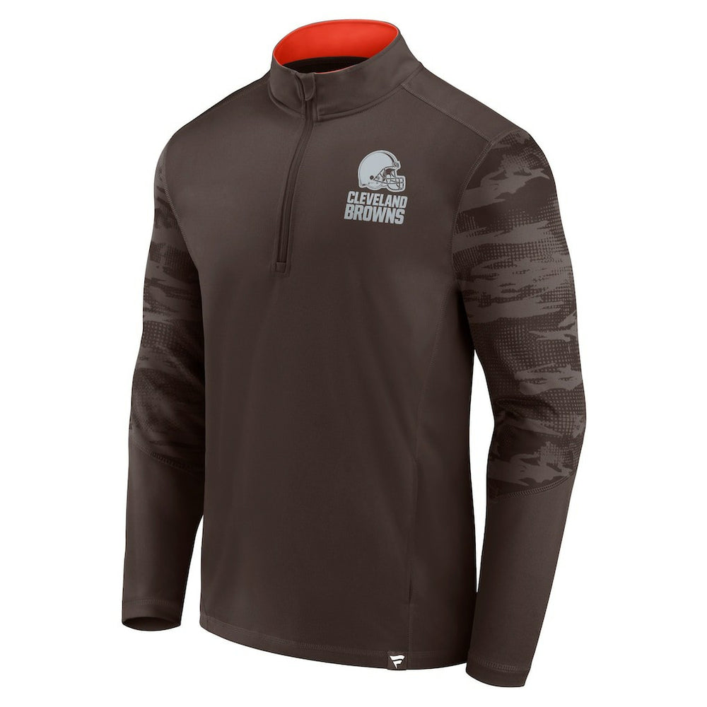 Cleveland Browns Ringer Quarter-Zip Jacket - Brown Jackets