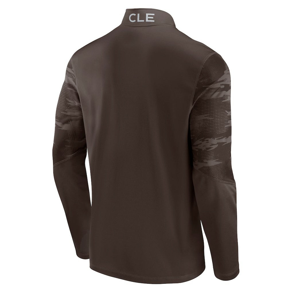 Cleveland Browns Ringer Quarter-Zip Jacket - Brown Jackets