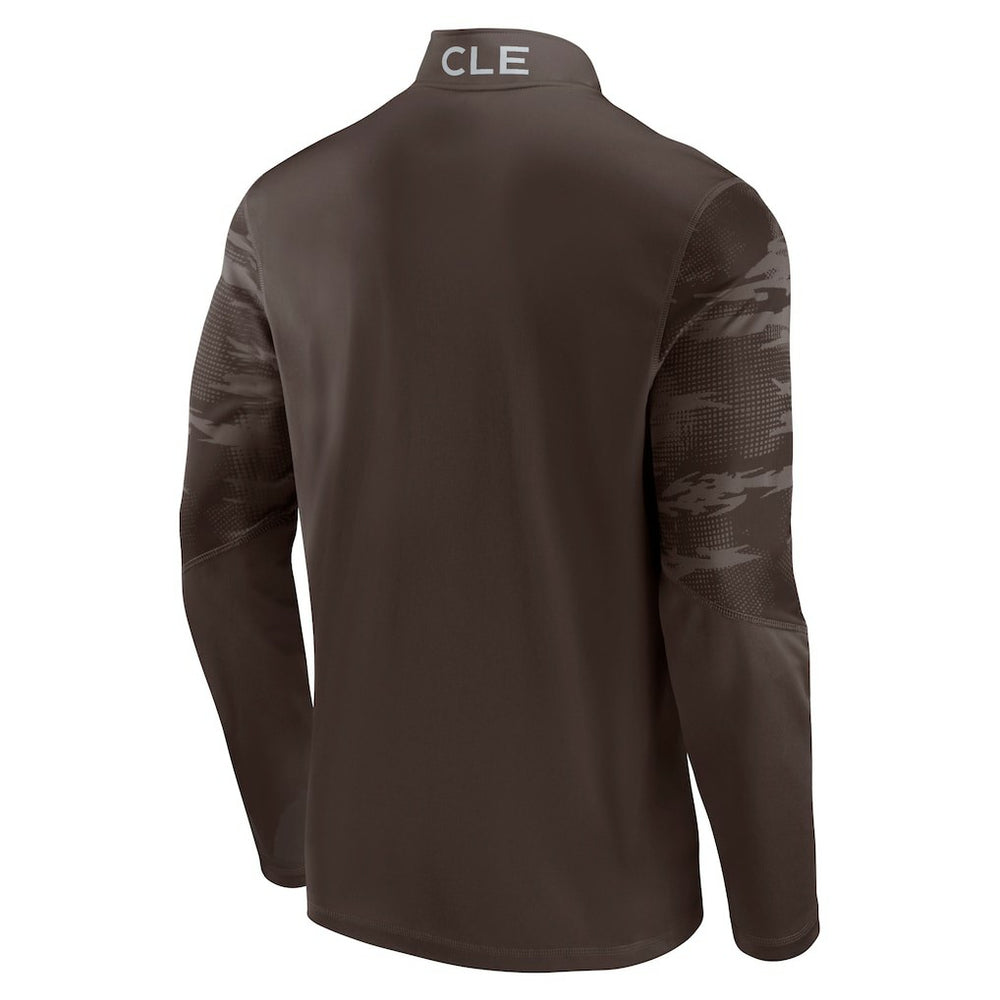 Cleveland Browns Ringer Quarter-Zip Jacket - Brown Jackets
