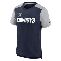 Dallas Cowboys Color Block Team Name T-Shirt - Heathered Navy/Heathered Gray T-shirts