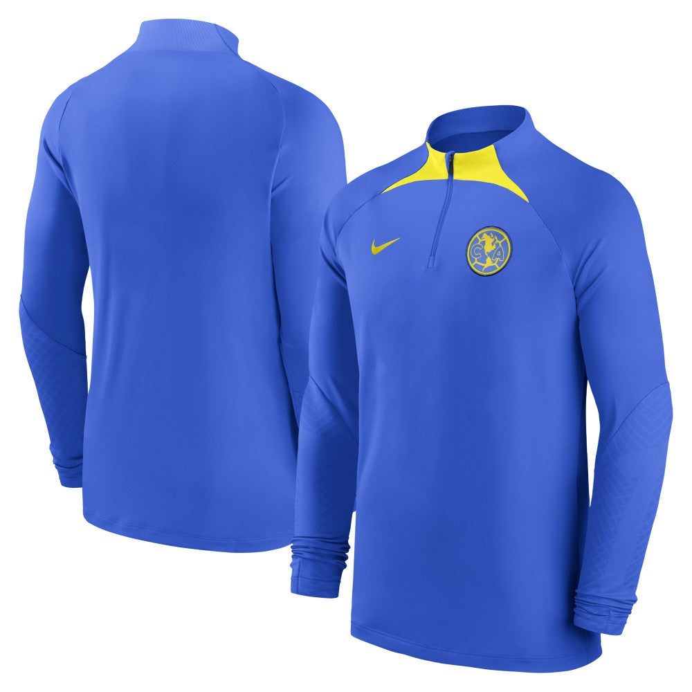 Club America 2022/23 Strike Drill Performance Raglan Quarter-Zip Long Sleeve Top Blue - Nike