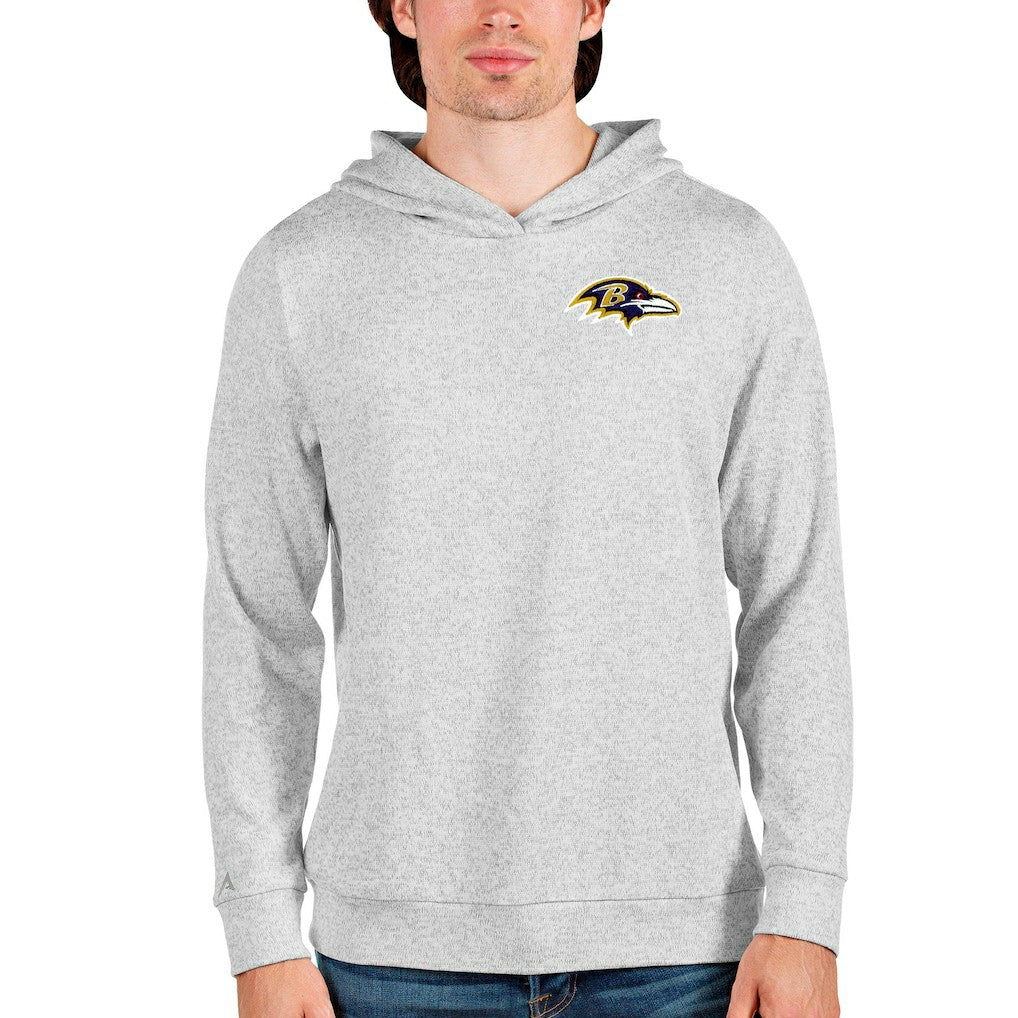 Baltimore Ravens Antigua Absolute Pullover Hoodie - Heathered Gray Hoodies