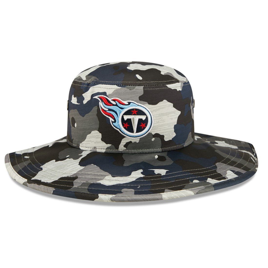Tennessee Titans New Era 2022 NFL Training Camp Panama Bucket Hat - Camo Hats