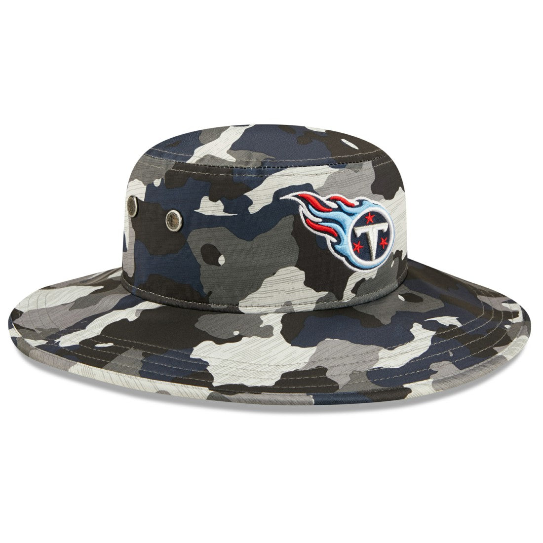 Tennessee Titans New Era 2022 NFL Training Camp Panama Bucket Hat - Camo Hats