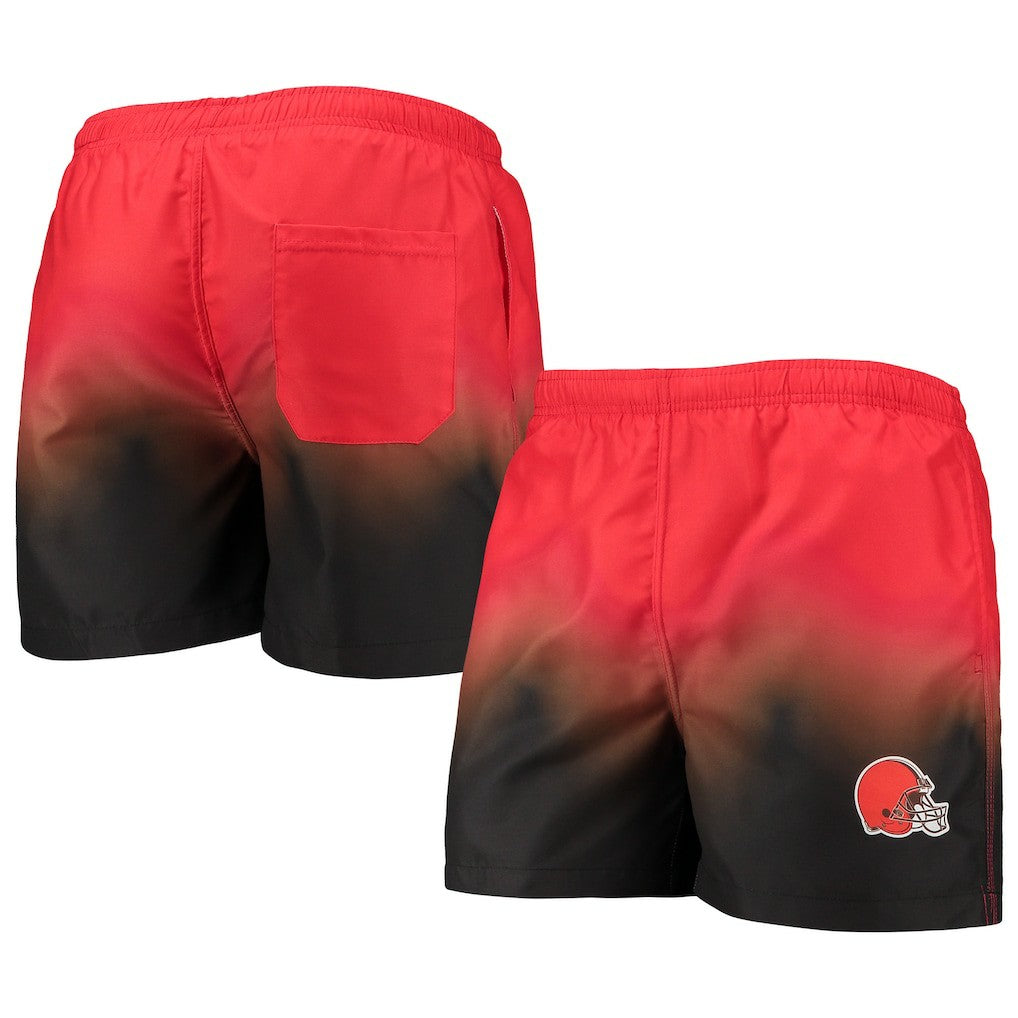 Cleveland Browns FOCO Dip-Dye Swim Shorts - Orange/Brown Shorts