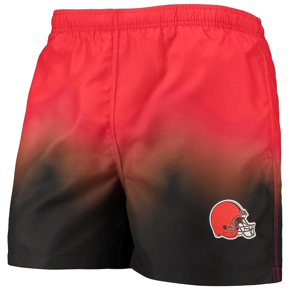 Cleveland Browns FOCO Dip-Dye Swim Shorts - Orange/Brown Shorts