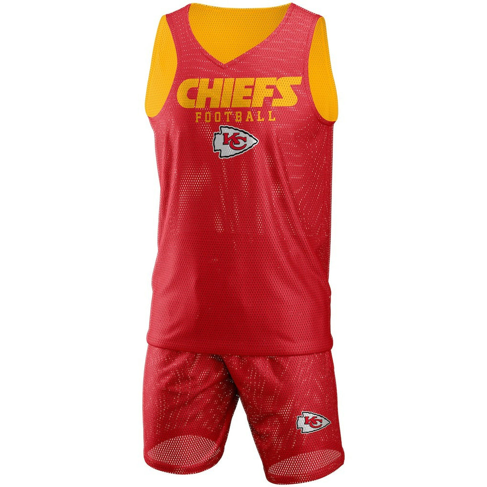 Kansas City Chiefs FOCO Colorblock Mesh V-Neck & Shorts Set - Red Shorts