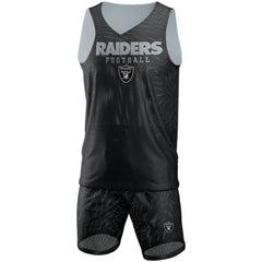 Las Vegas Raiders FOCO Colorblock Mesh V-Neck & Shorts Set - Black Shorts