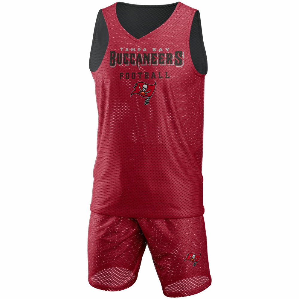 Tampa Bay Buccaneers FOCO Colorblock Mesh V-Neck & Shorts Set - Red Shorts