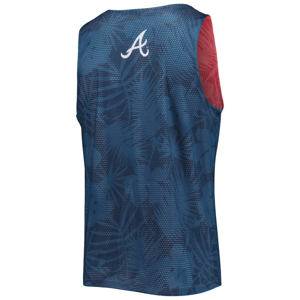 Atlanta Braves FOCO Floral Reversible Mesh Tank Top - Navy Tanks