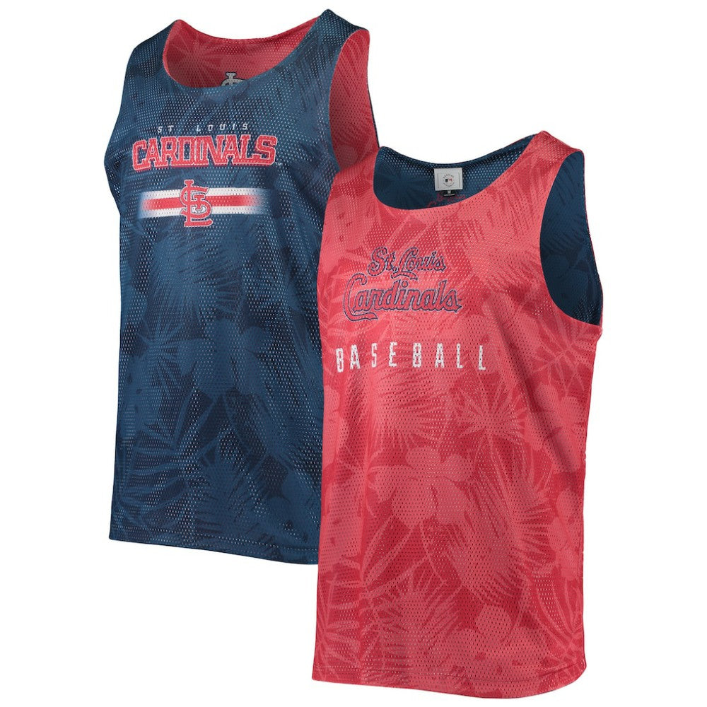 St. Louis Cardinals FOCO Floral Reversible Mesh Tank Top - Red Tanks