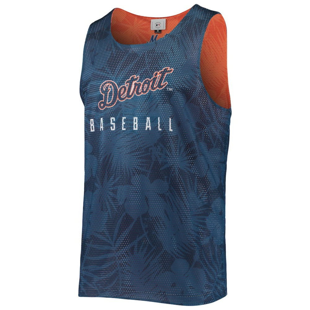 Detroit Tigers FOCO Floral Reversible Mesh Tank Top - Navy Tanks