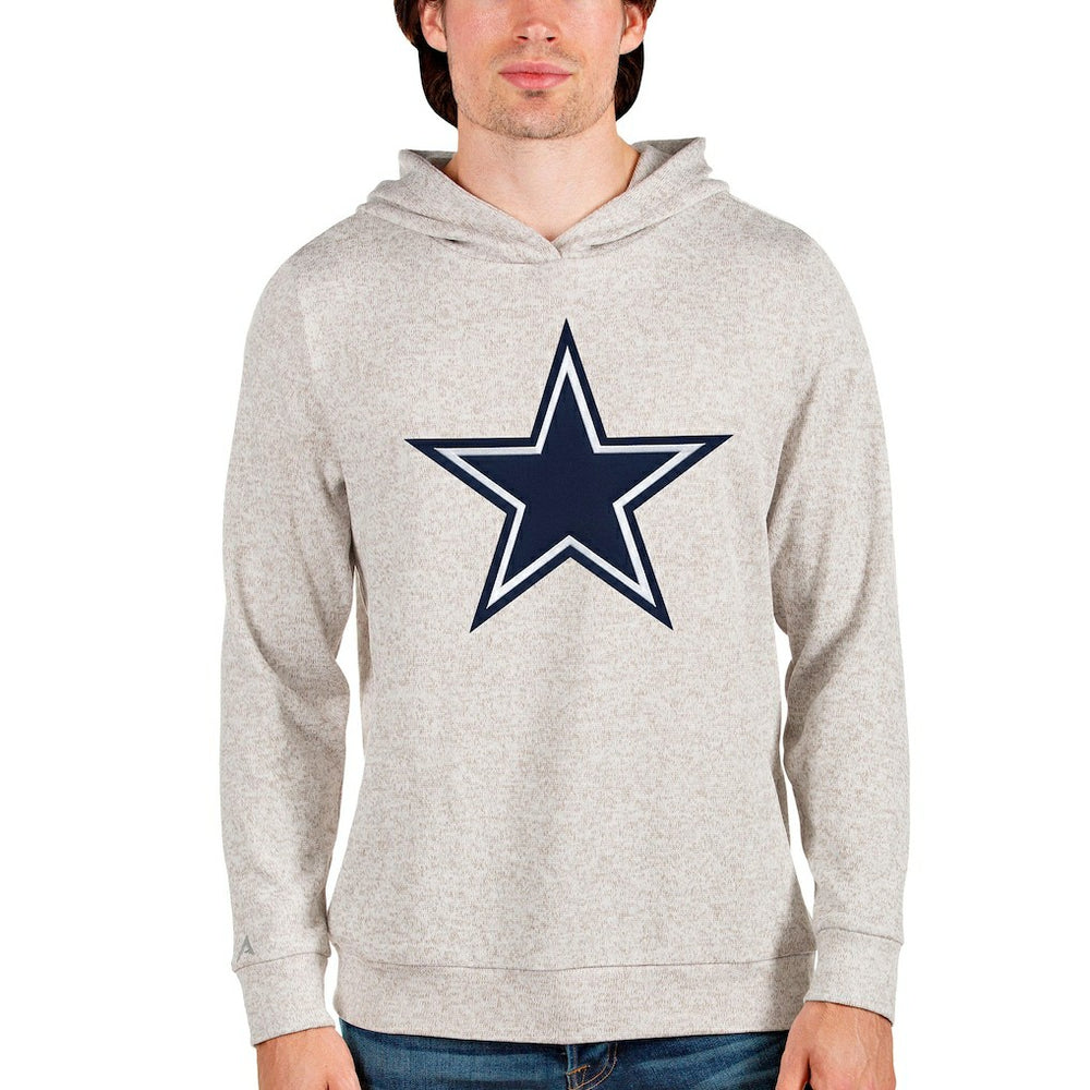 Dallas Cowboys Antigua Absolute Logo Pullover Hoodie - Oatmeal Hoodies