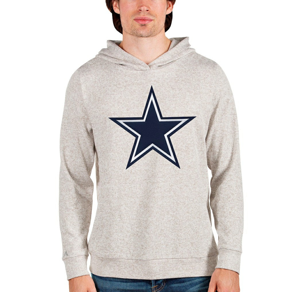 Dallas Cowboys Antigua Absolute Logo Pullover Hoodie - Oatmeal Hoodies